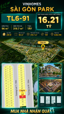 Nhà phố Vinhomes Sài Gòn Park TL6-91 PK Global Park giá 16.21 tỷ
