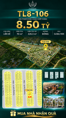 Nhà phố Vinhomes Sài Gòn Park TL8-106 PK Global Park giá 8.5 tỷ