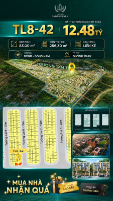 Nhà phố Vinhomes Sài Gòn Park TL8-42 PK Global Park giá 12.48 tỷ