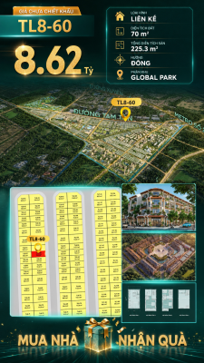 Nhà phố Vinhomes Sài Gòn Park TL8-60 PK Global Park giá 8.62 tỷ