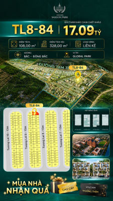 Nhà phố Vinhomes Sài Gòn Park TL8-84 PK Global Park giá 17.09 tỷ