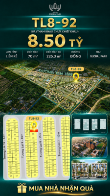 Nhà phố Vinhomes Sài Gòn Park TL8-92 PK Global Park giá 8.5 tỷ