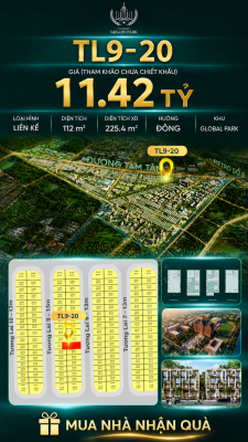 Nhà phố Vinhomes Sài Gòn Park TL9-20 PK Global Park giá 11.42 tỷ