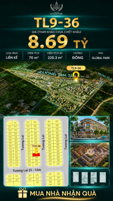 Nhà phố Vinhomes Sài Gòn Park TL9-36 PK Global Park giá 8.69 tỷ