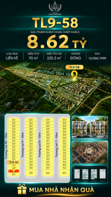 Nhà phố Vinhomes Sài Gòn Park TL9-58 PK Global Park giá 8.62 tỷ
