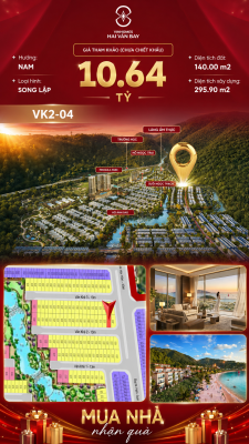 Biệt Thự Song Lập VK2-04 Bạch Vân Vinhomes Hải Vân Bay Giá 10,64 Tỷ