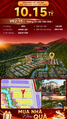 Biệt Thự Song Lập VK2-15 Bạch Vân Vinhomes Hải Vân Bay Giá 10,15 Tỷ