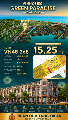 Nhà liên kề VN48-268 - phân khu vịnh ngọc DTXD 300.3m² giá 15.25 tỷ