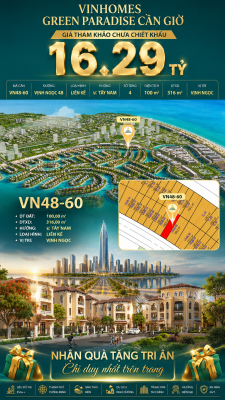 Nhà liên kề VN48-60 - phân khu vịnh ngọc DTXD 316m² giá 16.29 tỷ