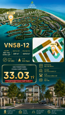Song lập VN58-12 – góc 2 mặt tiền, view biển, giá 33.03 tỷ