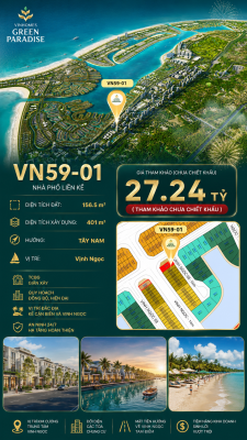 Nhà phố liền kề VN59-01 - Căn góc 2 mặt tiền vip Vịnh Ngọc