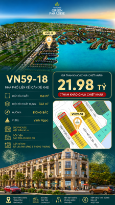 Nhà phố liền kề VN59-18 - Căn xẻ khe lớn ngay cổng biệt thự vip