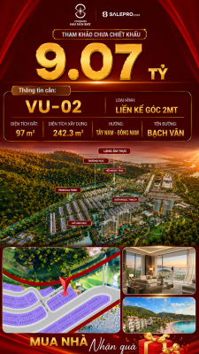 Nhà Liền Kề Góc VU-02 Vinhomes Hải Vân Bay Giá 9,07 Tỷ