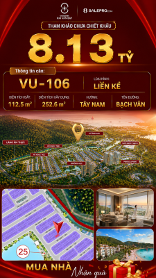 Nhà Liền Kề VU-106 Vinhomes Hải Vân Bay Giá 8,13 Tỷ