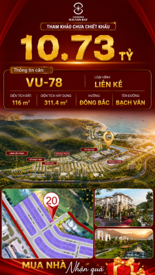 Nhà Liền Kề VU-78 Vinhomes Hải Vân Bay Giá 10,73 Tỷ