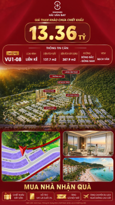 Nhà Liền Kề VU1-08 Vinhomes Hải Vân Bay Giá 13,36 Tỷ