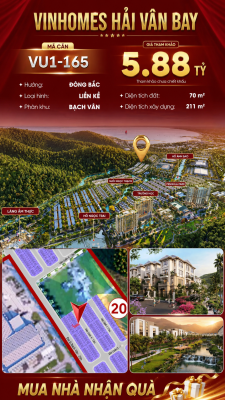 Nhà Liền Kề VU1-165 Vinhomes Hải Vân Bay Giá Chỉ 5,88 Tỷ