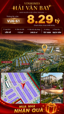 Nhà Liền Kề VU6-61 Vinhomes Hải Vân Bay Giá 8,29 Tỷ