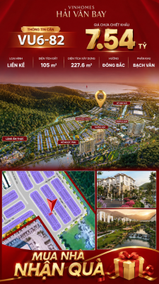 Nhà Liền Kề VU6-82 Vinhomes Hải Vân Bay Giá Chỉ 7,54 Tỷ