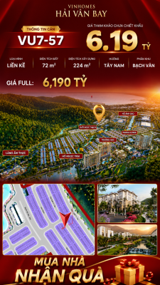 Nhà Liền Kề VU7-57 Vinhomes Hải Vân Bay Giá 6,19 Tỷ