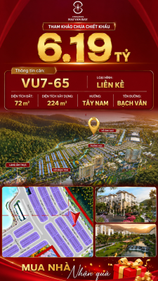 Nhà Liền Kề VU7-65 Vinhomes Hải Vân Bay Giá 6,19 Tỷ