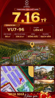 Nhà Liền Kề VU7-96 Vinhomes Hải Vân Bay Giá 7,16 Tỷ