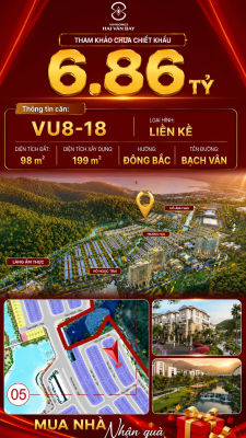 Nhà Liền Kề VU8-18 Vinhomes Hải Vân Bay Giá 6,86 Tỷ