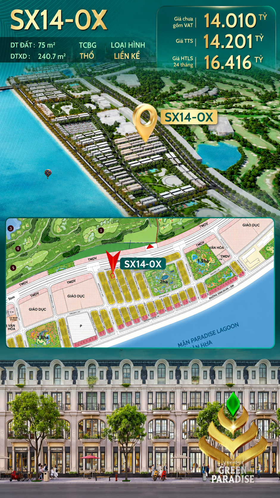 SX14-08 BÁN NHÀ PHỐ VỊ TRÍ ĐẸP SÓNG XANH