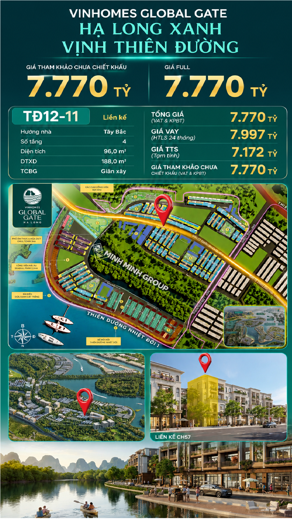 Liền Kề 4 Tầng TĐ12-11 Vinhomes Global Gate Hạ Long 7.77 tỷ