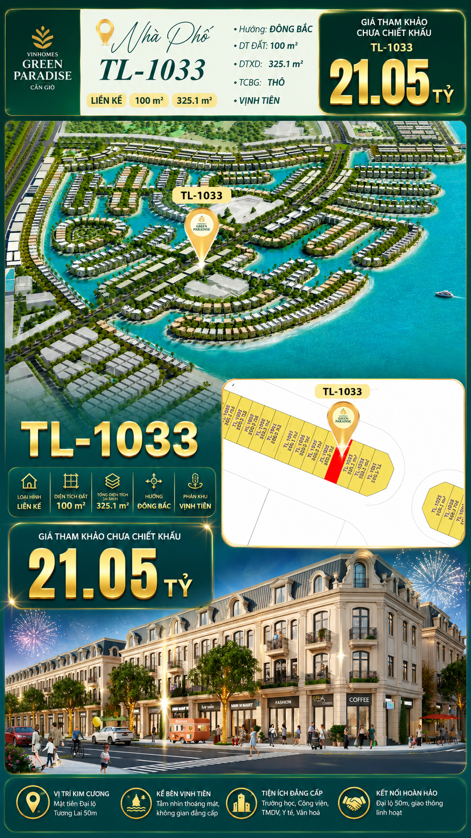 Shophouse TL-1033 MT đường Tương Lai 50m – Giá 21.05 tỷ