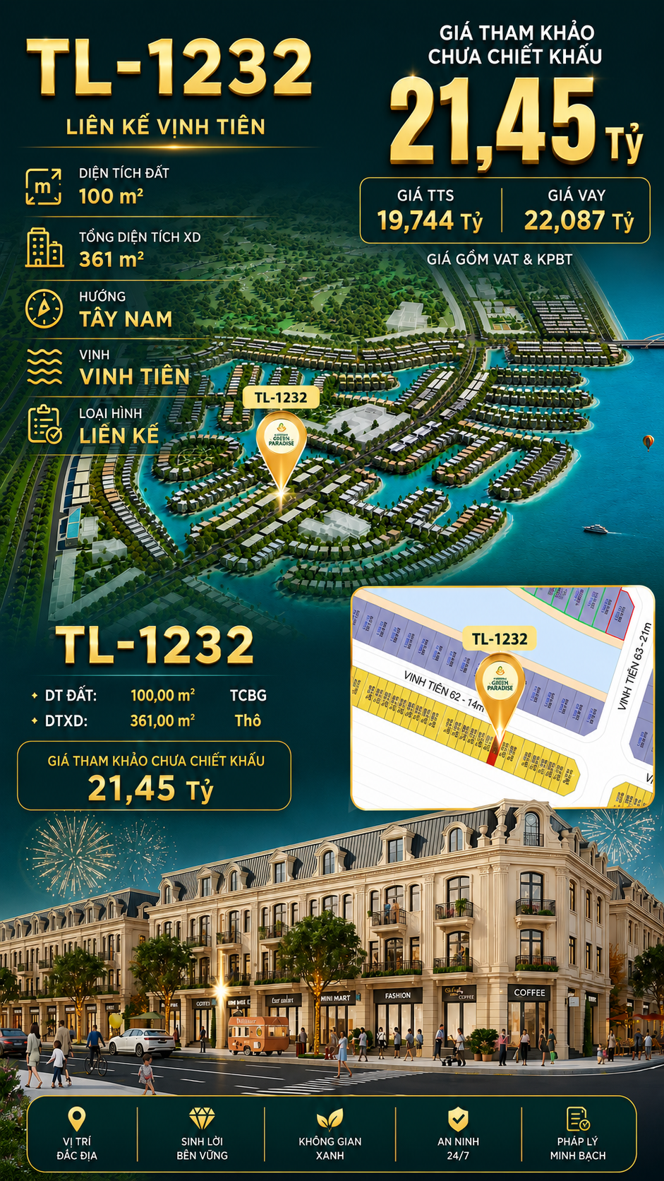 Shophouse TL-1232 MT đường Tương Lai 50m – Giá 21.45 tỷ