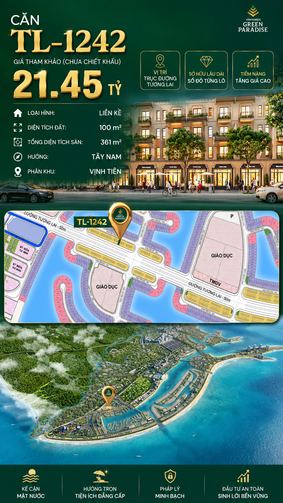 Shophouse TL-1242 MT đường Tương Lai 50m – Giá 21.45 tỷ