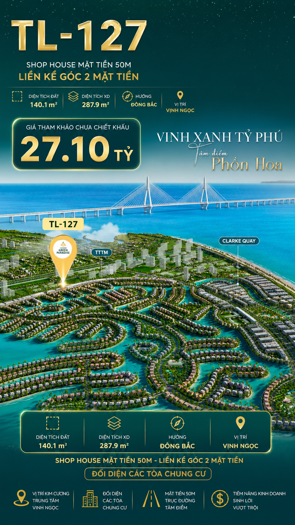 SHOPHOUSE TL-127 GÓC 2 MẶT TIỀN KINH DOANH