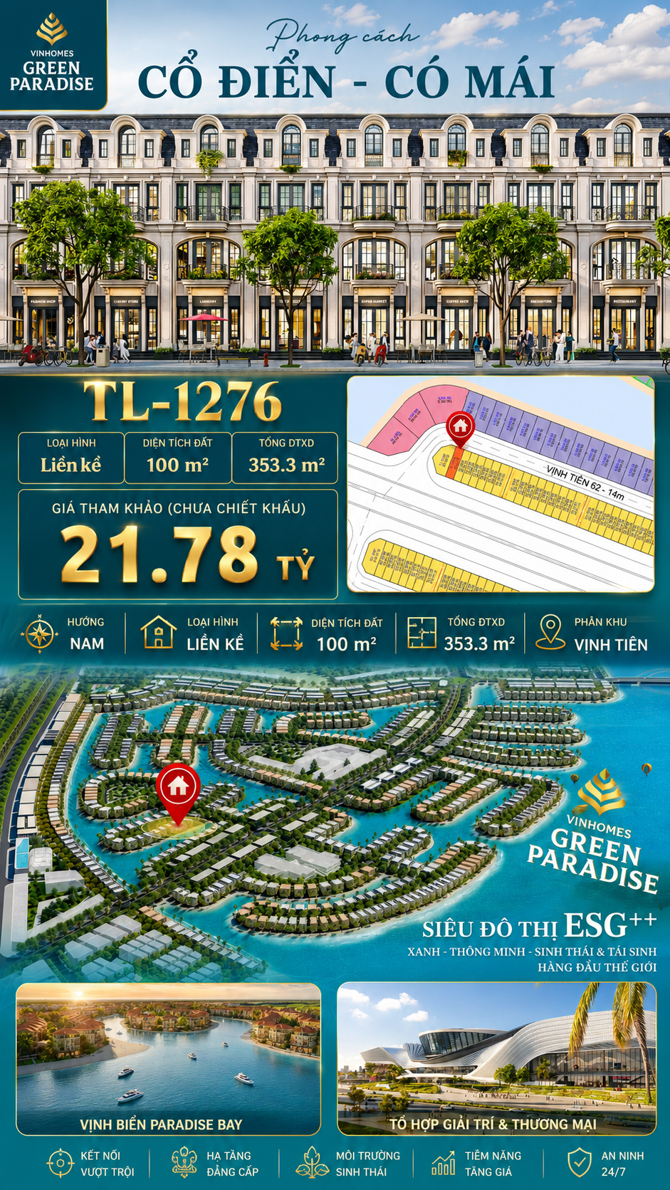 Shophouse TL-1276 MT đường Tương Lai 50m – Giá 21.78 tỷ