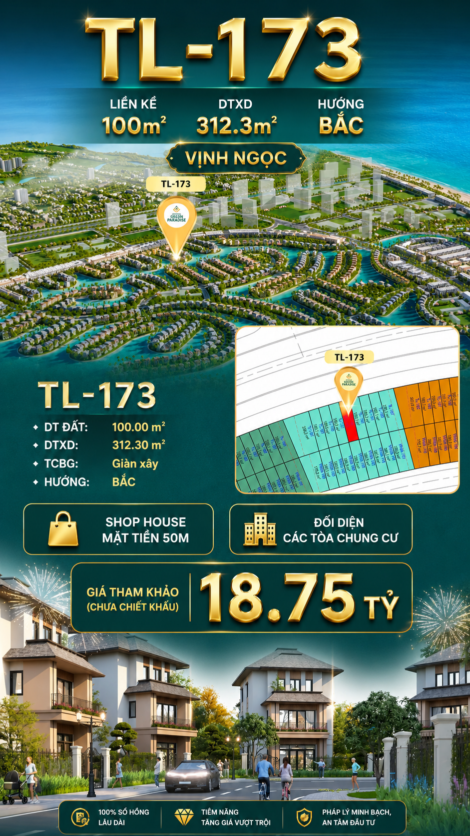 SHOPHOUSE TL-173 ĐỐI DIỆN CHUNG CƯ KINNH DOANH
