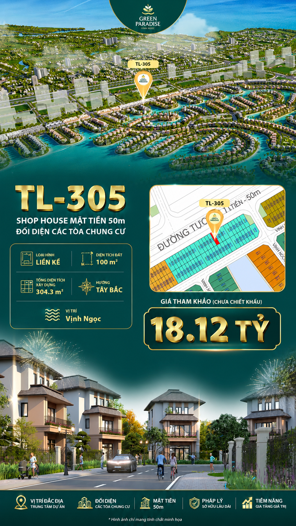 Shophouse TL-305 Vịnh Ngọc – Mặt Tiền 50m KD