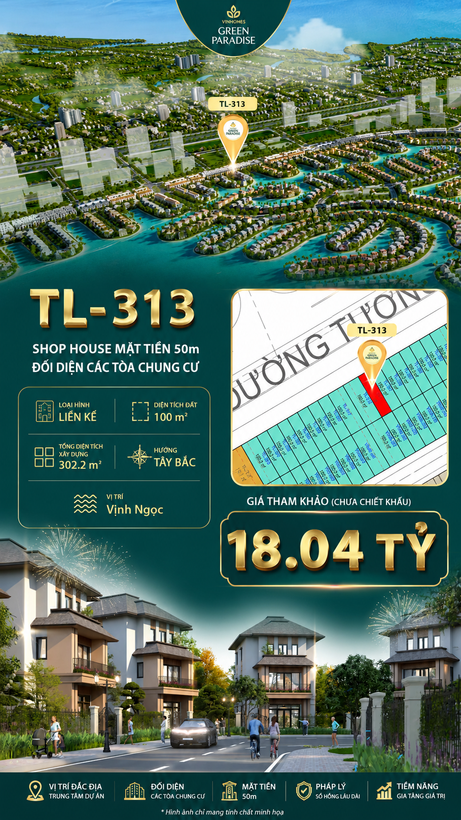 Shophouse TL-313 Vịnh Ngọc – Mặt Tiền ĐỐI DIỆN CHUNG CƯ