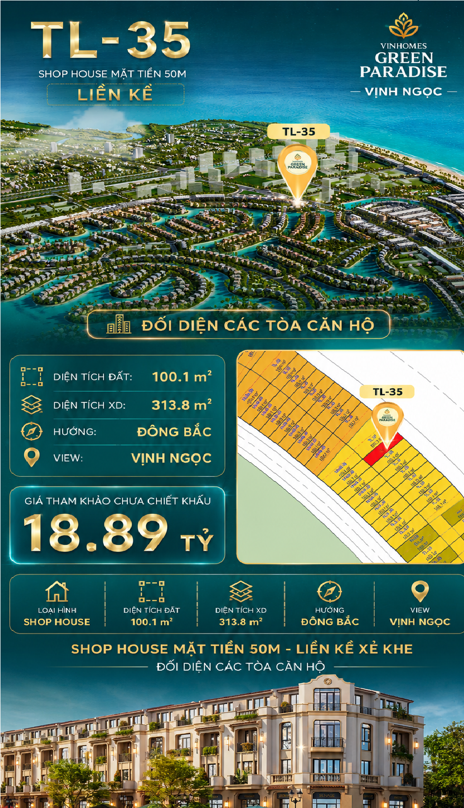 SHOPHOUSE TL-35 VỊ TRÍ ĐẮC ĐỊA CỔNG TẮC XUẤT