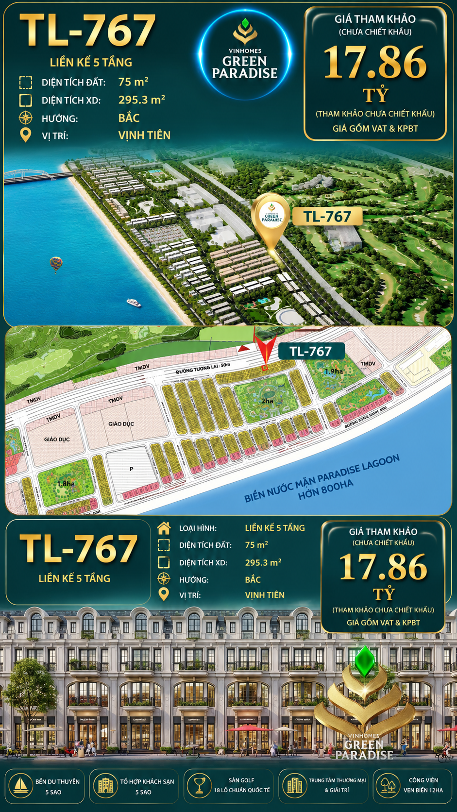 Shophouse TL-767 đường 50m Liền kề 5 tầng – Giá 17.86 tỷ