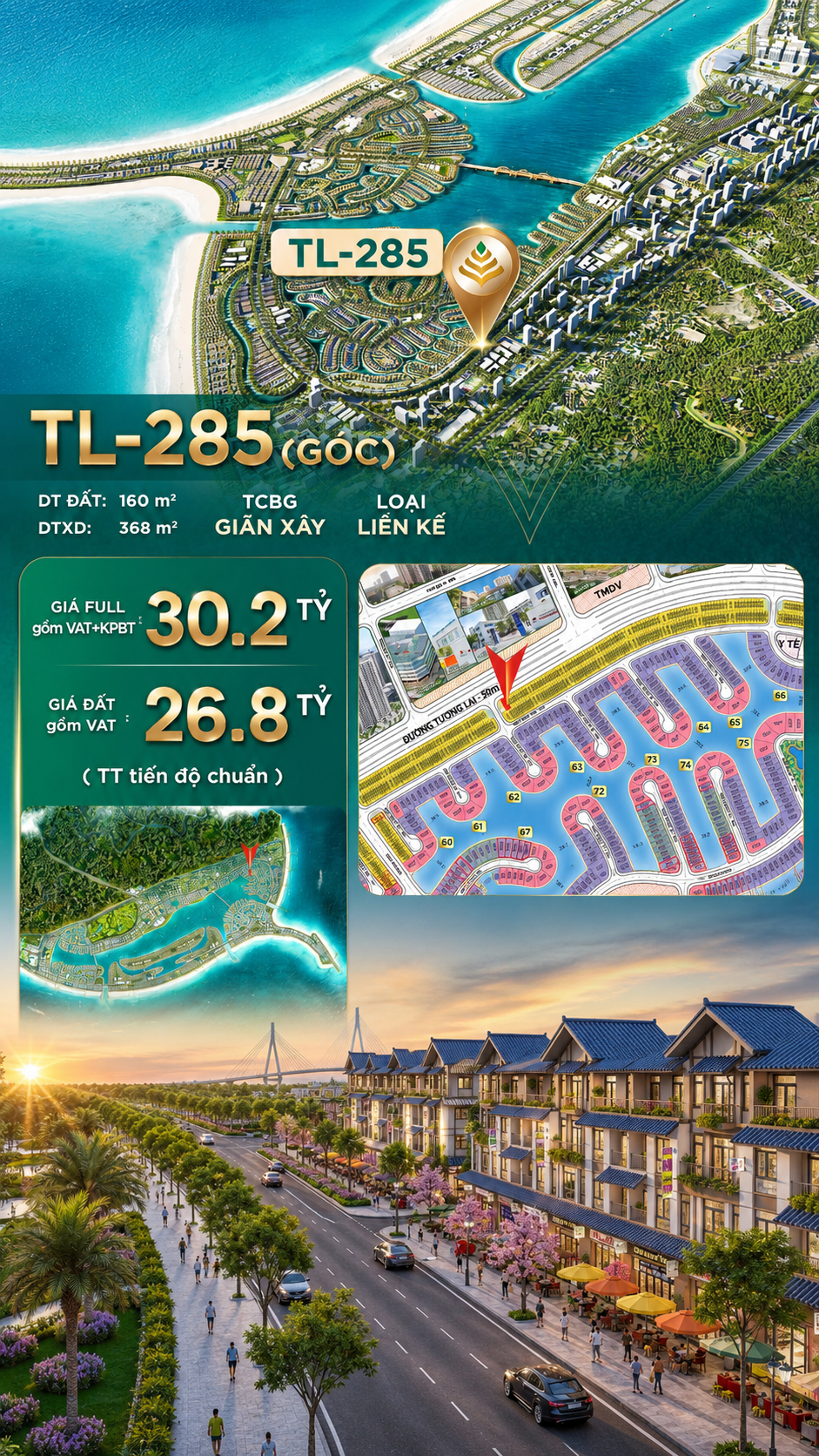 SHOPHOUSE TL-285 ( CĂN GÓC) SIÊU PHẨM VỊNH NGỌC