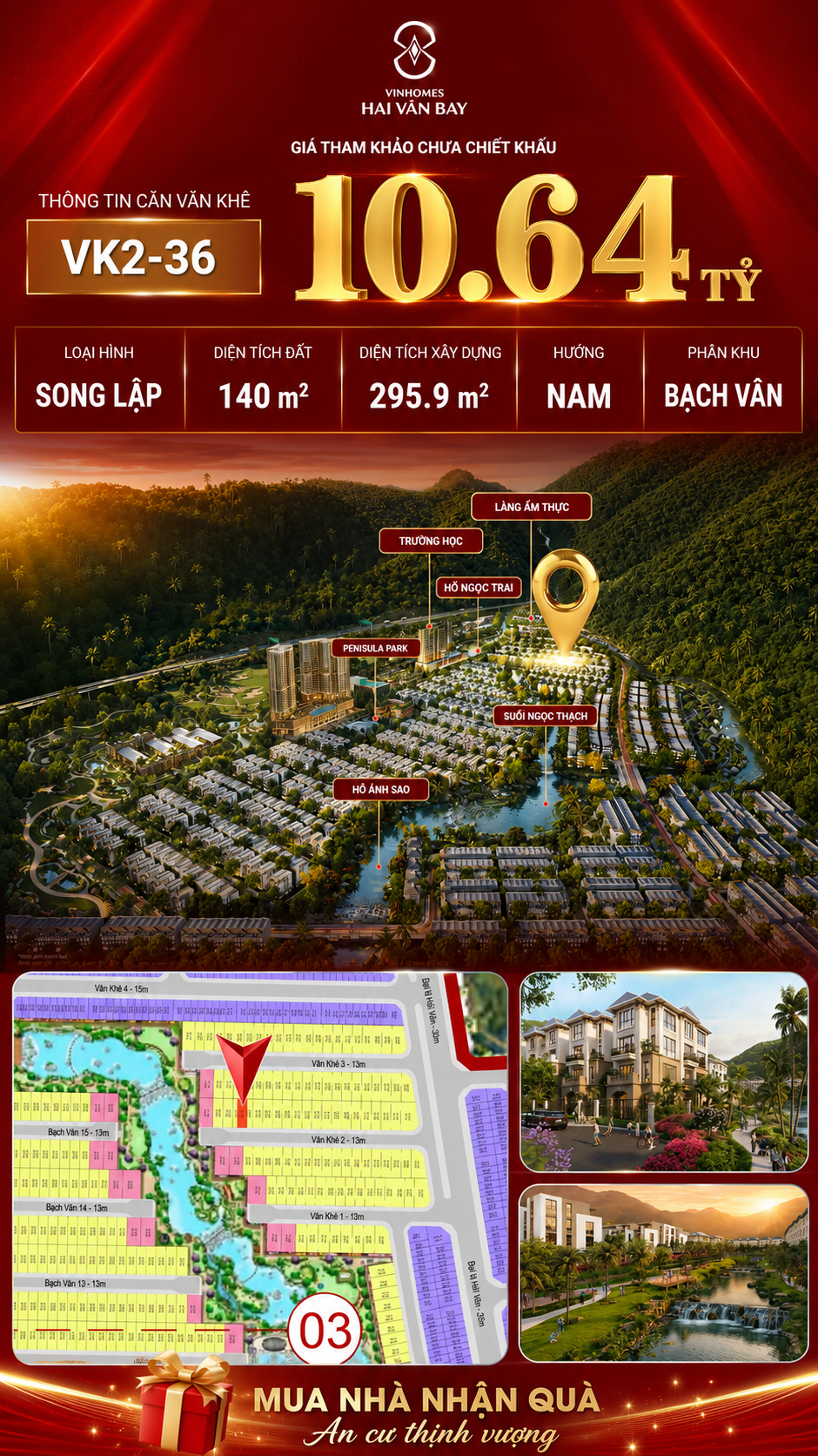 Biệt Thự Song Lập VK2-36 Văn Khê, Bạch Vân Giá 10,64 Tỷ