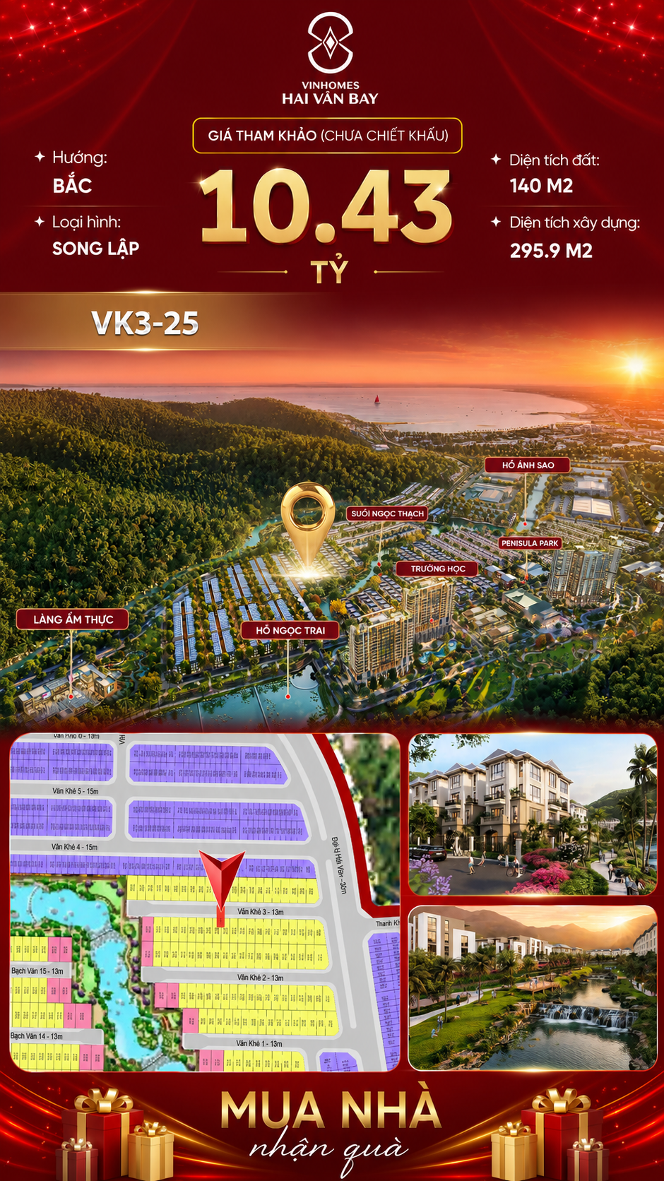 Biệt Thự Song Lập VK3-25 Văn Khê, Bạch Vân Giá 10,43 Tỷ