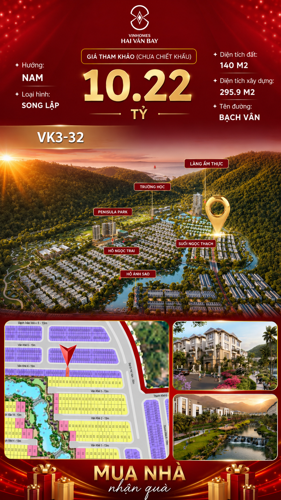 Biệt Thự Song Lập VK3-32 Văn Khê, Bạch Vân Giá 10,22 Tỷ