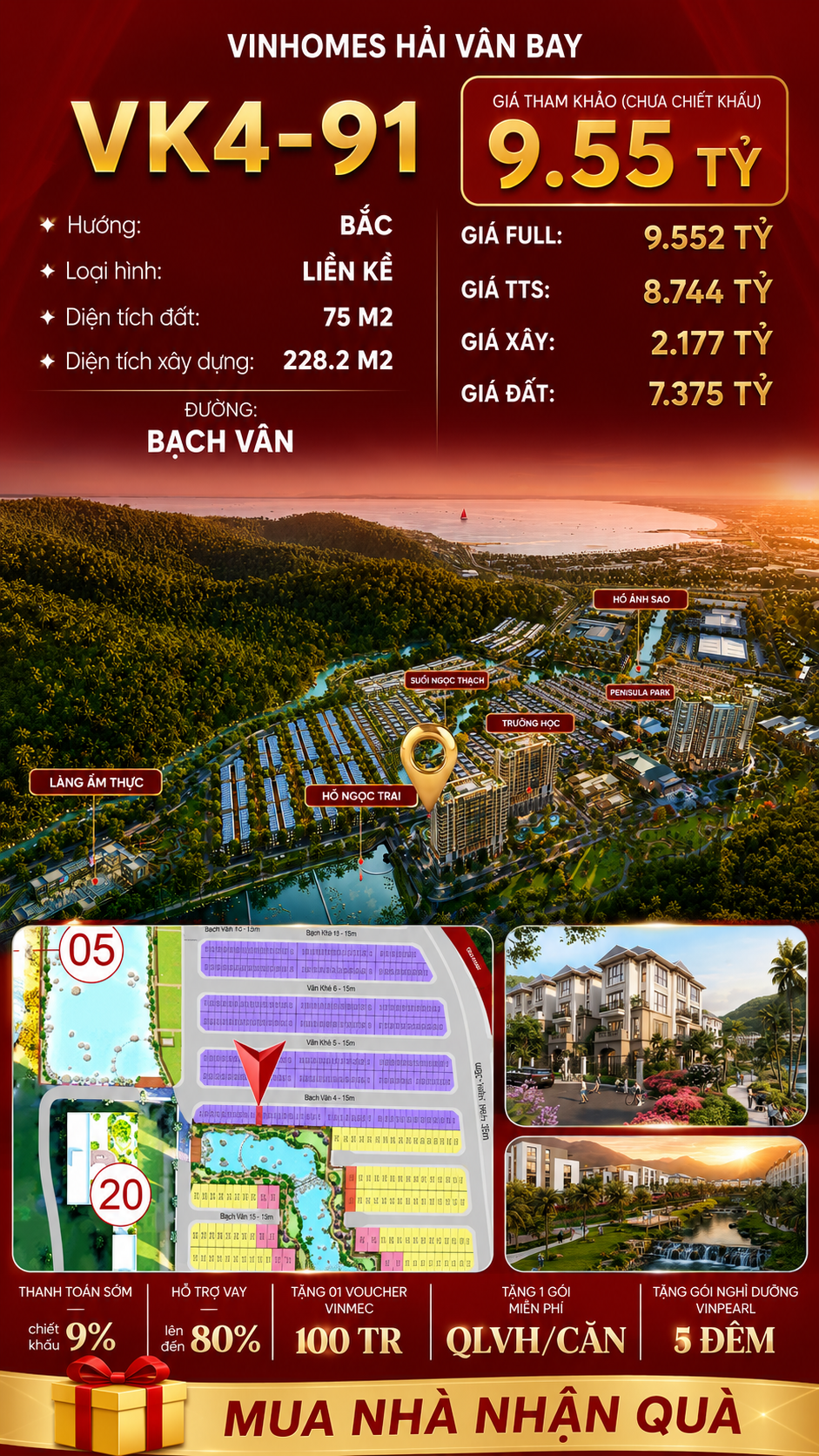 Nhà Liền Kề VK4-91 Văn Khê, Bạch Vân Giá 9,55 Tỷ