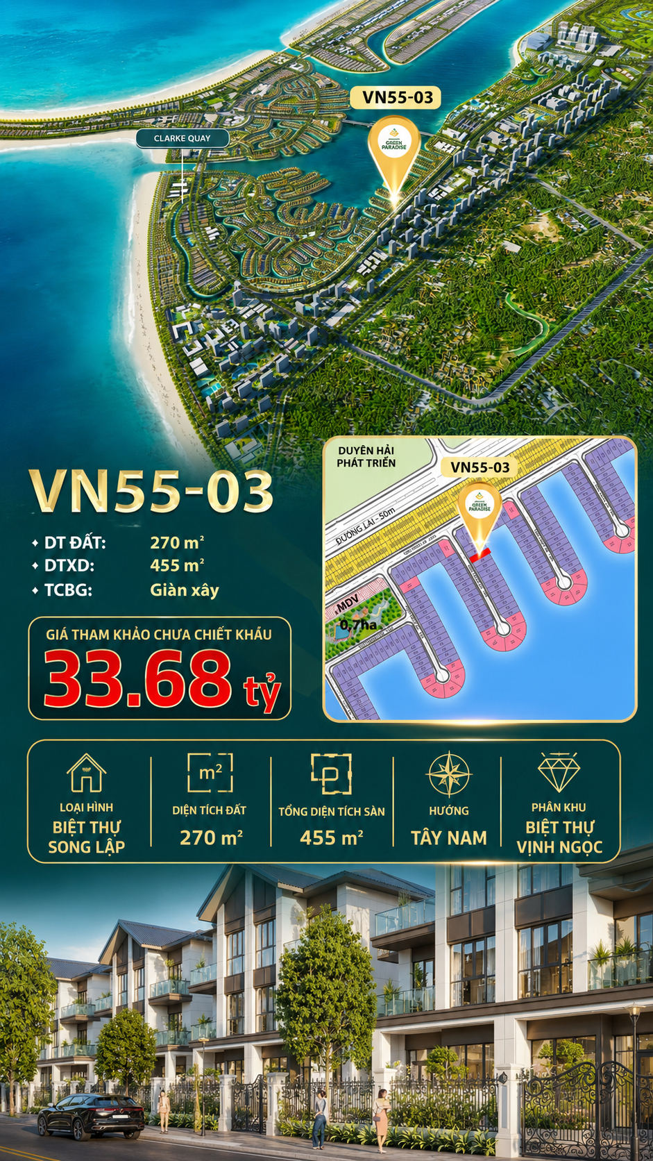 Song Lập VN55-03 – Green Paradise, 270m², Giá 33.68 Tỷ