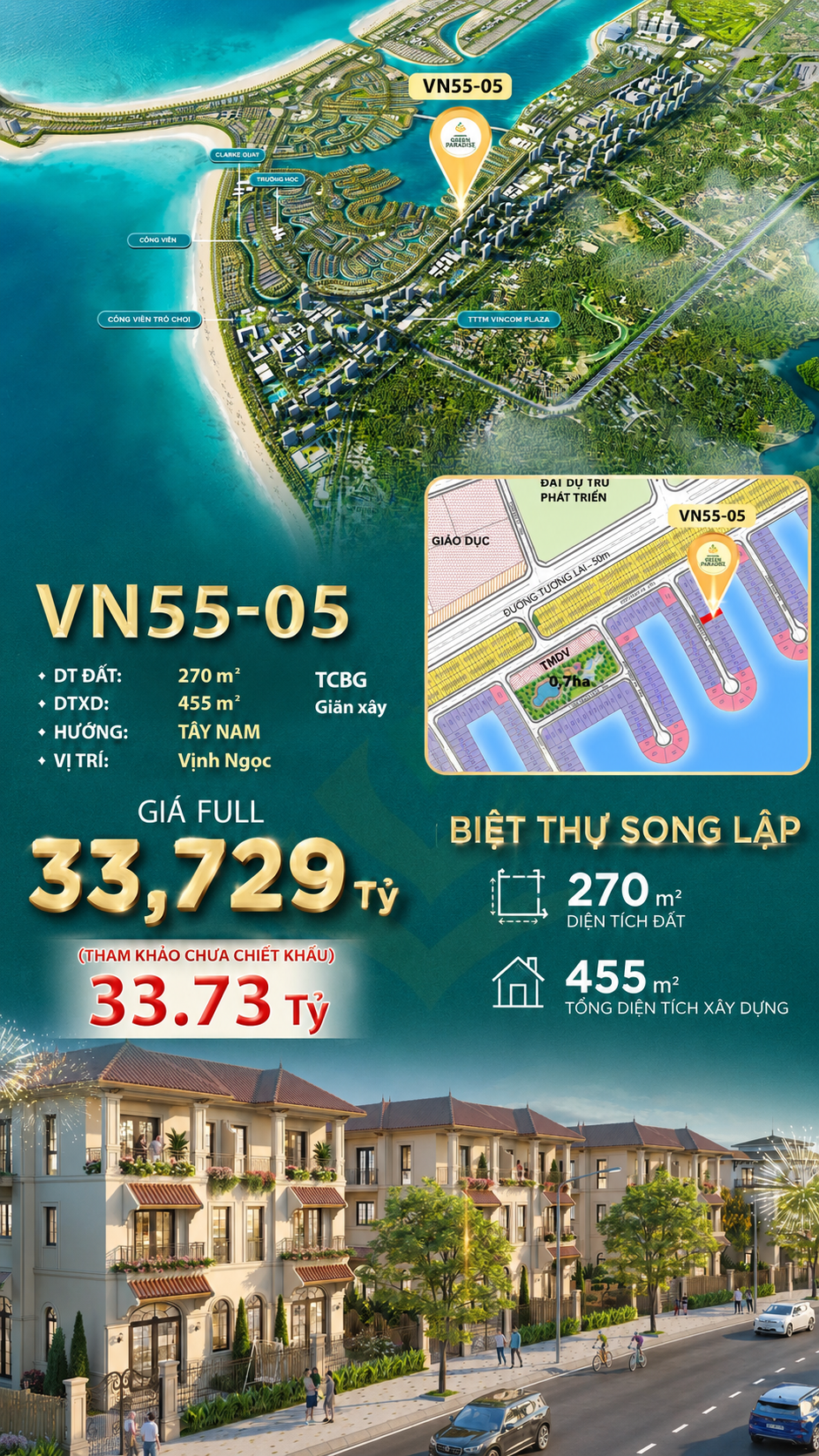 Song Lập VN55-05 – Mặt Tiền Công Viên view biển