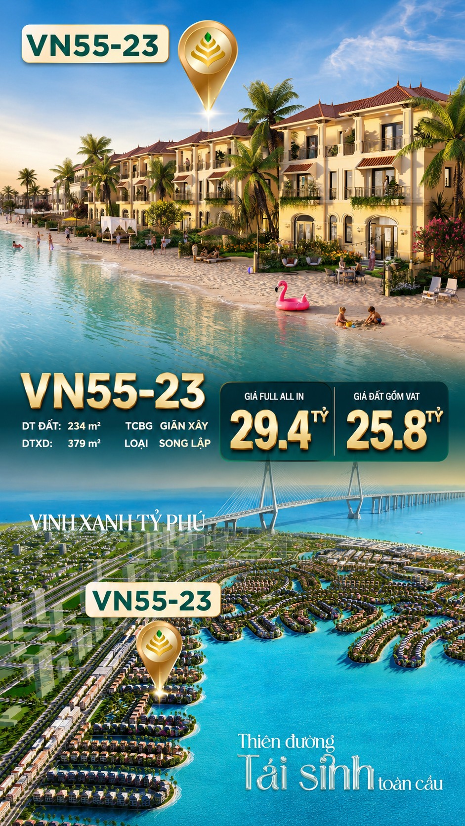 SONG LẬP VN55-23 – VỊNH NGỌC BIỂN HỒ 800HA
