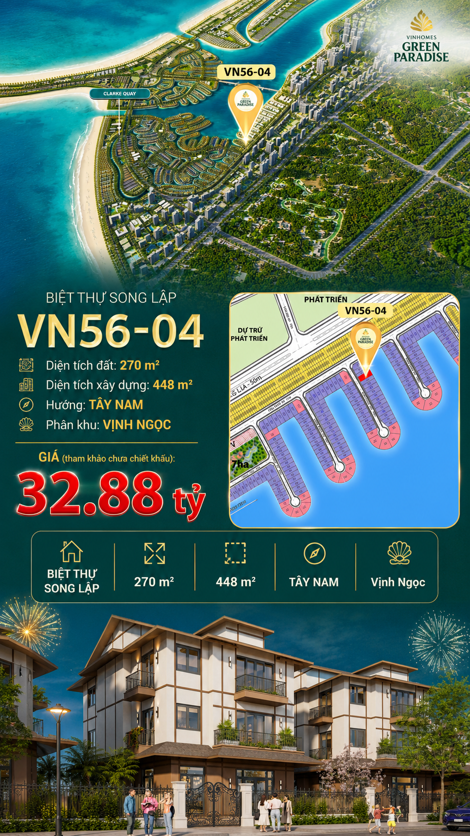 Song Lập VN56-04 – Tây Nam, Giá Tốt Chỉ 32.88 Tỷ