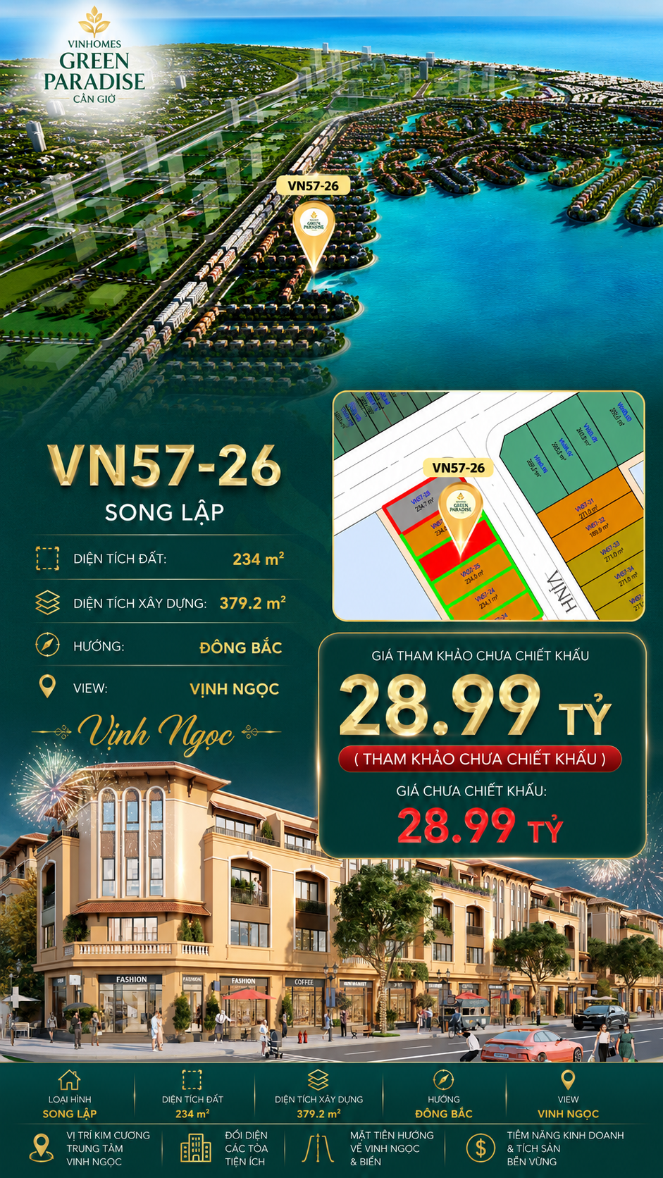 Song lập VN57-26 – vị trí kim cương, view biển, giá 28.99 tỷ