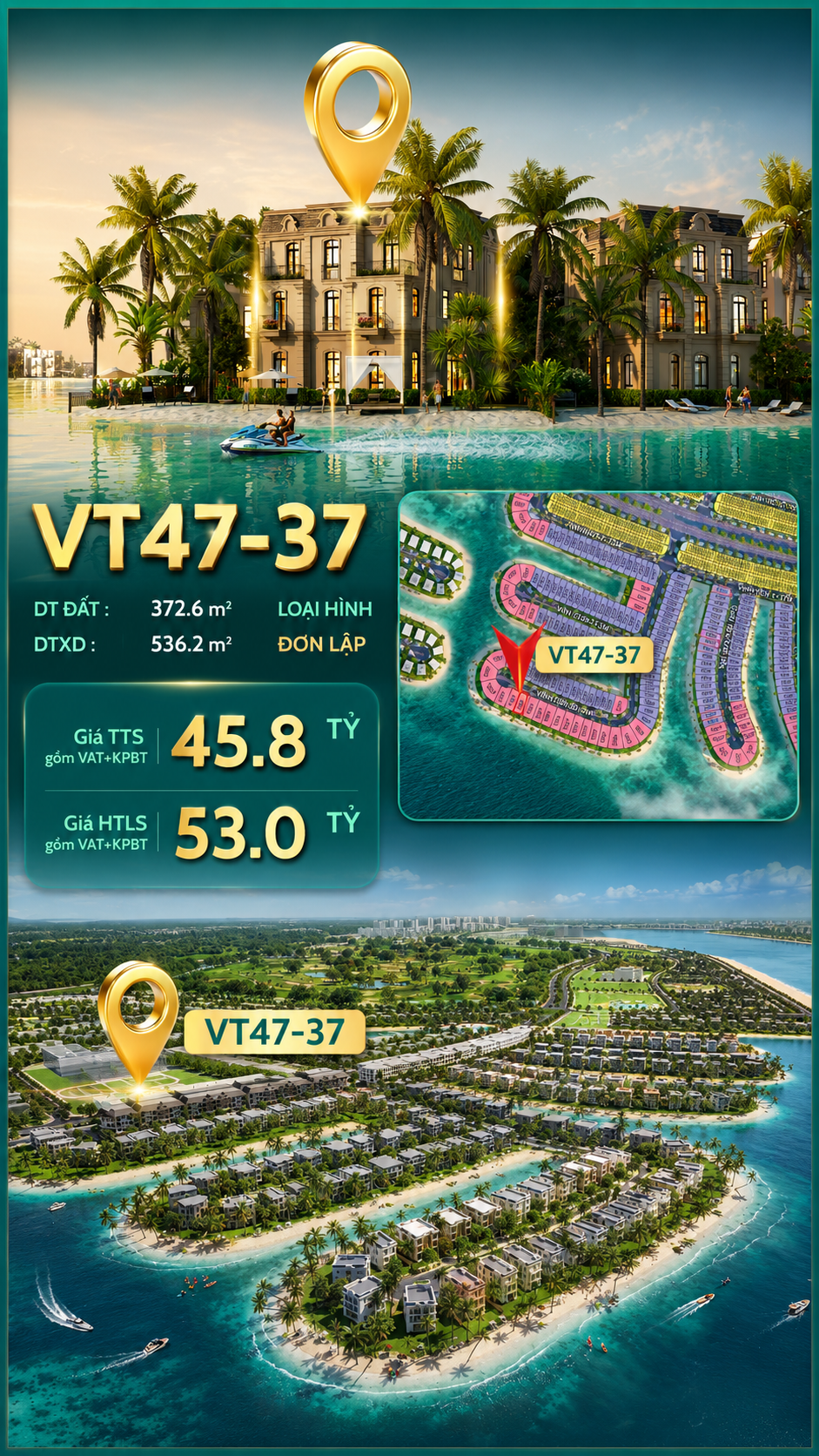BIỆT THỰ ĐƠN LẬP VT47-37 – VỊNH TIÊN GIỚI SIÊU VIP